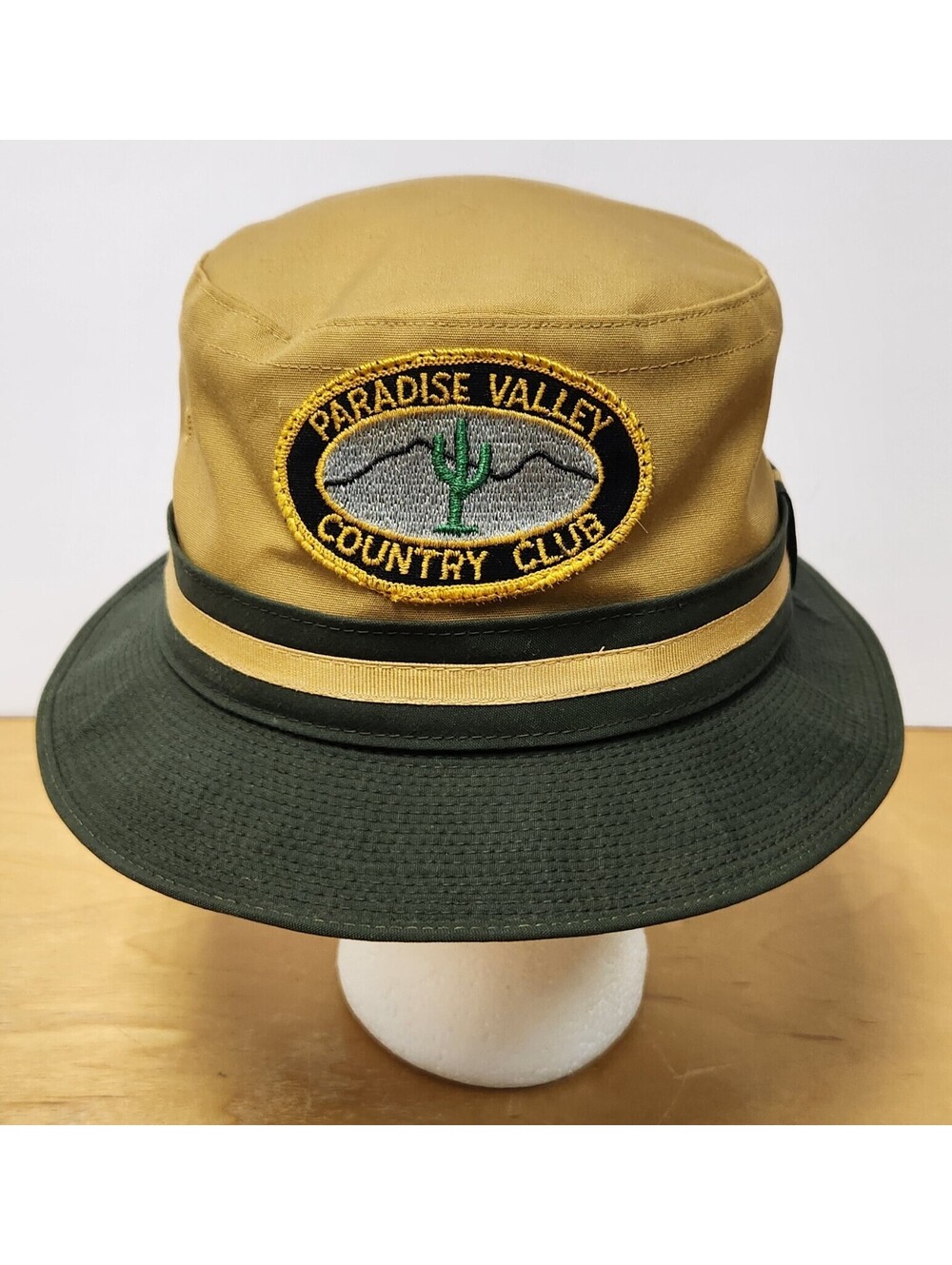 Vintage Texace Paradise Valley Country Club Golf Bucket Hat Noswett Size 7 Tan